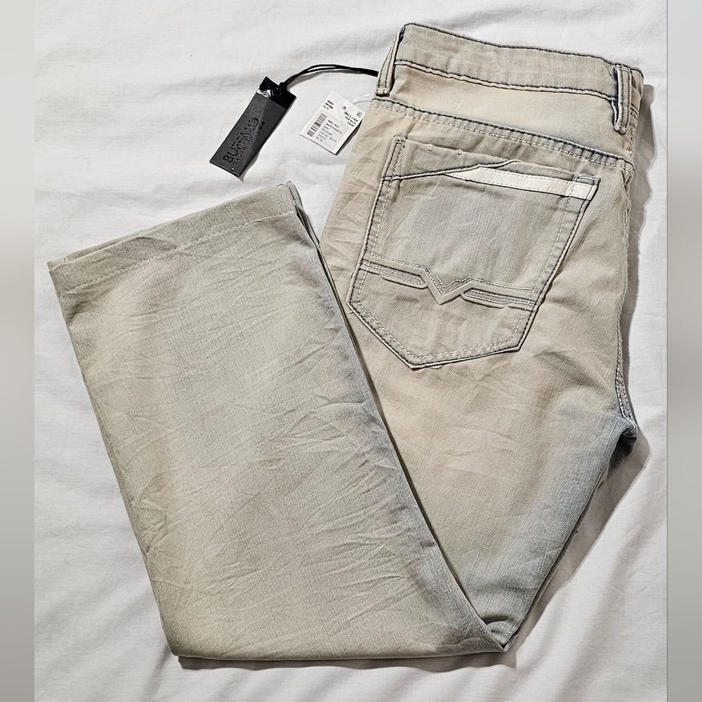 Buffalo David Bitton Men’s Straight Jeans in Light Beige